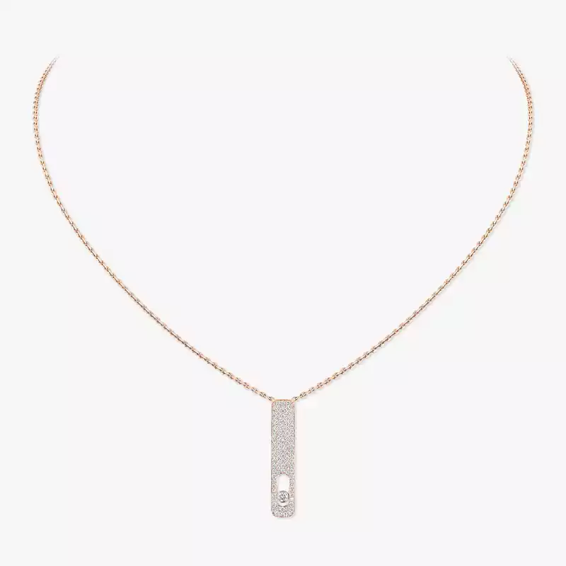 My First Diamond Pavé Pink Gold For Her Diamond Necklace 07520-PG