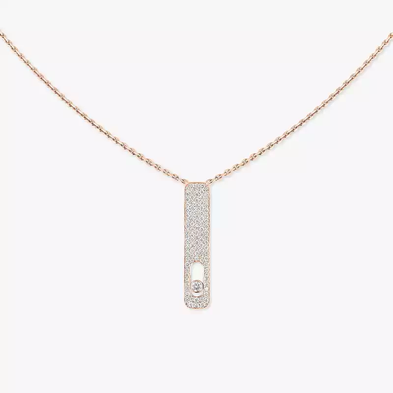 My First Diamond Pavé Pink Gold For Her Diamond Necklace 07520-PG