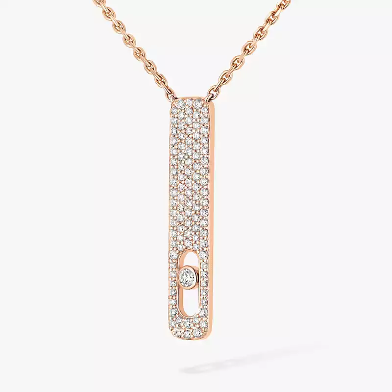 My First Diamond Pavé Pink Gold For Her Diamond Necklace 07520-PG