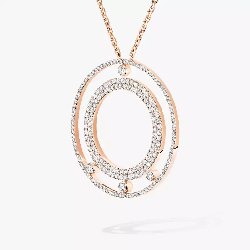 Move Romane密镶钻石长项链 Pink Gold Diamond For Her Necklace 11317-PG