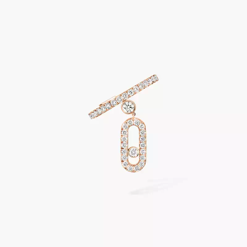 Move Uno einzelner Ohrclip Quaste mit Diamanten ausgefasst Für sie Diamant Ohrringe Roségold 11162-PG