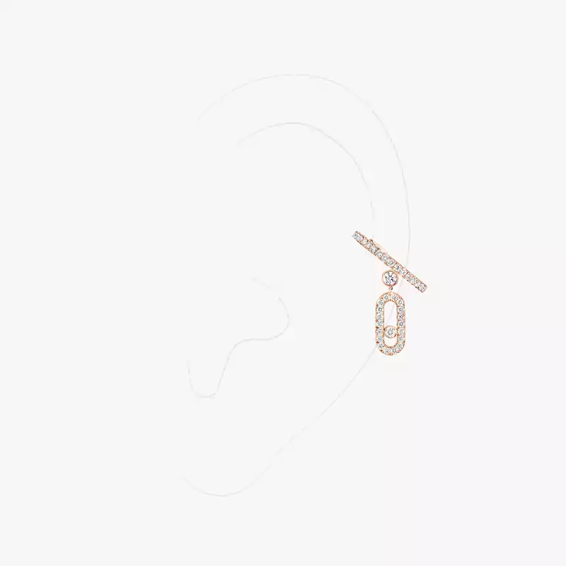 Move Uno einzelner Ohrclip Quaste mit Diamanten ausgefasst Für sie Diamant Ohrringe Roségold 11162-PG