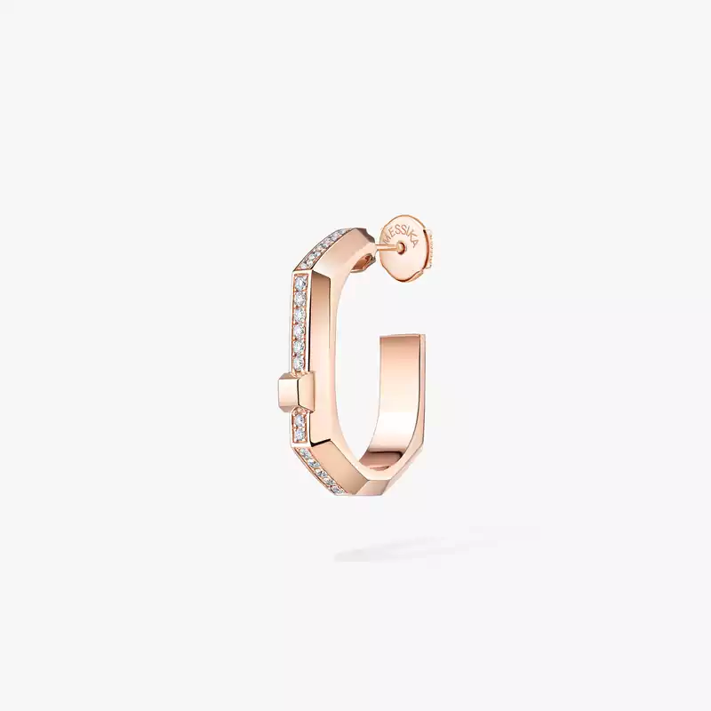 Pendiente individual de aro Moderniste con pavé PM