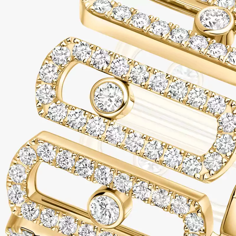 Anillo Mujer Oro amarillo Diamante Move Iconica con Pavé 12821-YG