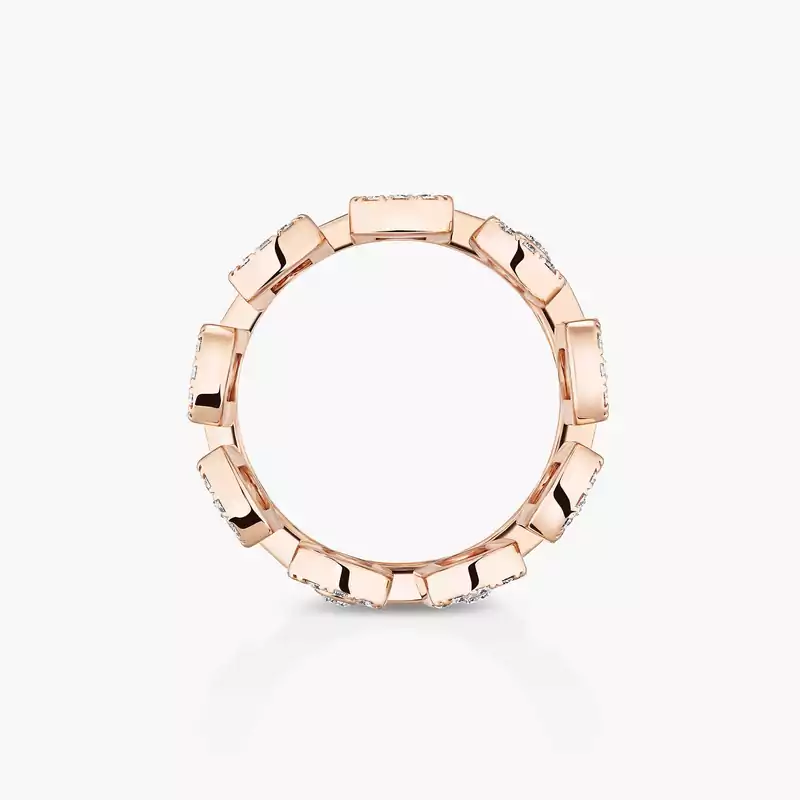 Bague Femme Or Rose Diamant Move Iconica Pavée 12821-PG