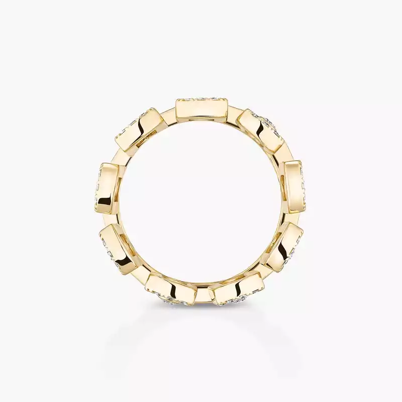 Anillo Mujer Oro amarillo Diamante Move Iconica con Pavé 12821-YG