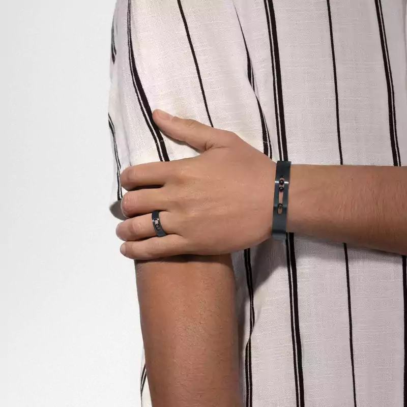 Move Titanium黑色钛金小号款 Black Titanium Diamond For Him Ring 07165-TB