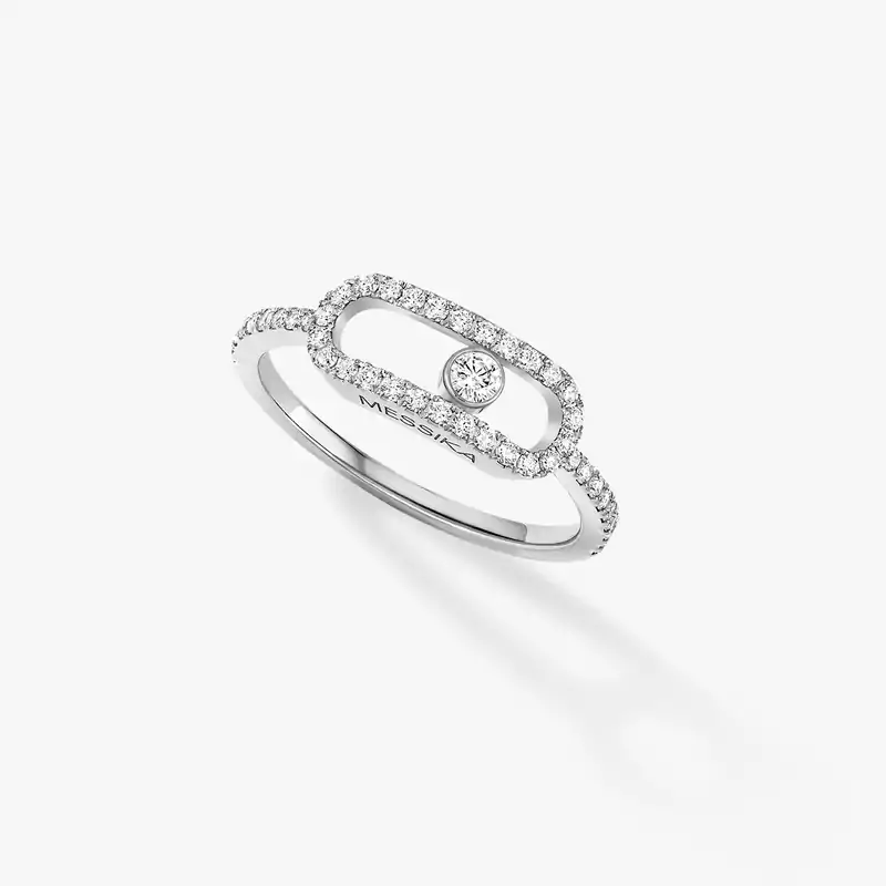 Move Uno密镶钻石大号款 White Gold Diamond For Her Ring 12113-WG
