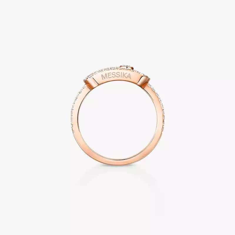 Move Uno密镶钻石大号款 Pink Gold Diamond For Her Ring 12113-PG