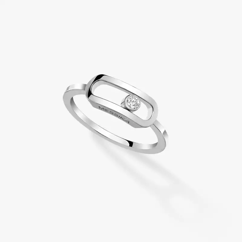 Move Uno金质大号款 White Gold Diamond For Her Ring 12390-WG