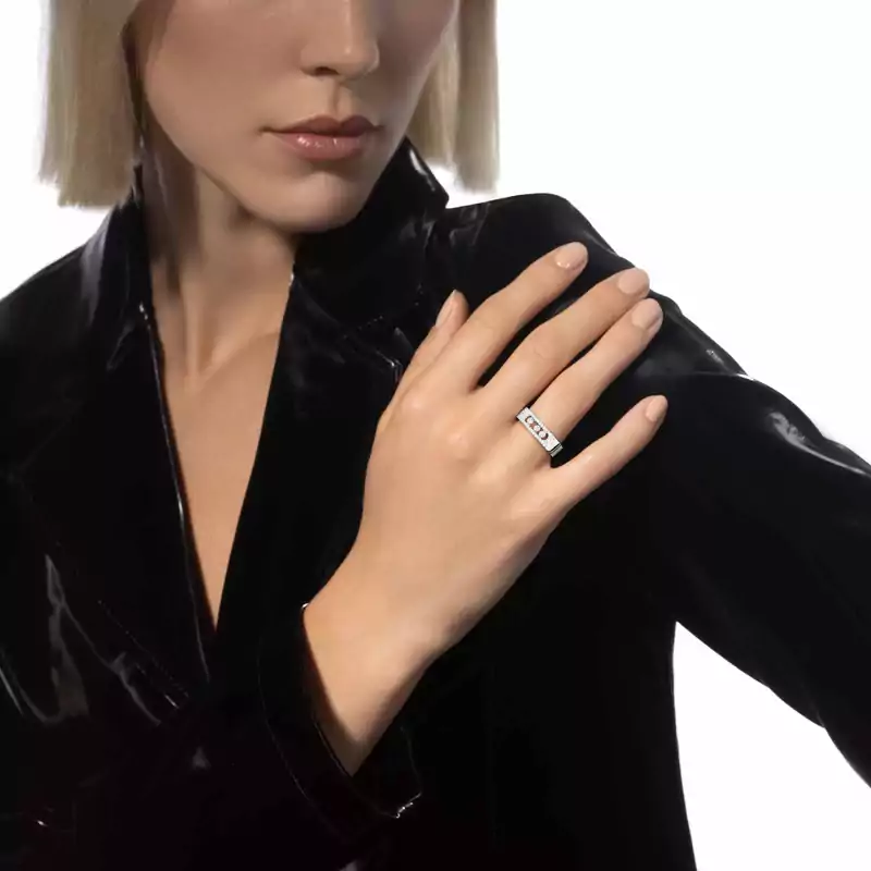Move Noa密镶钻石 White Gold Diamond For Her Ring 06129-WG