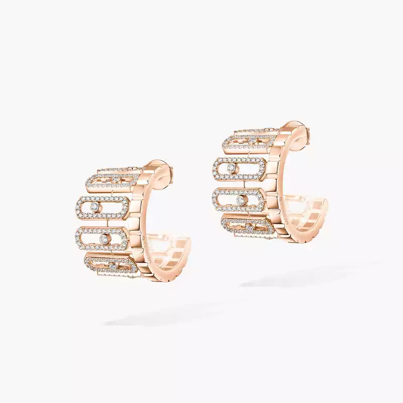 Move Iconica Mit Diamanten ausgefasst Für sie Diamant Ohrringe Roségold 12824-PG