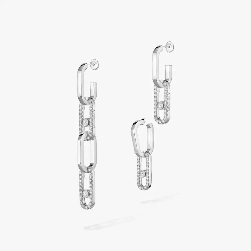 Move Link可转换耳环 白金 钻石  她的珍礼 耳环 13678-WG