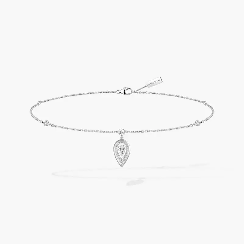 Fiery脚踝链 White Gold Diamond For Her Bracelet 14138-WG