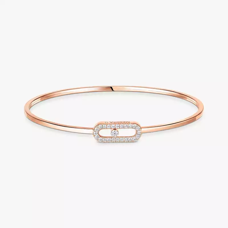 Move Uno密镶钻石弹性细手镯 Pink Gold Diamond For Her Bracelet 11134-PG