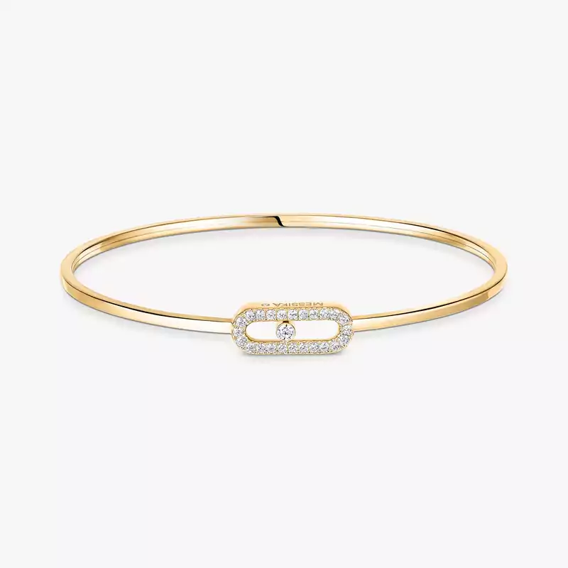 Move Uno密镶钻石弹性细手镯 Yellow Gold Diamond For Her Bracelet 11134-YG