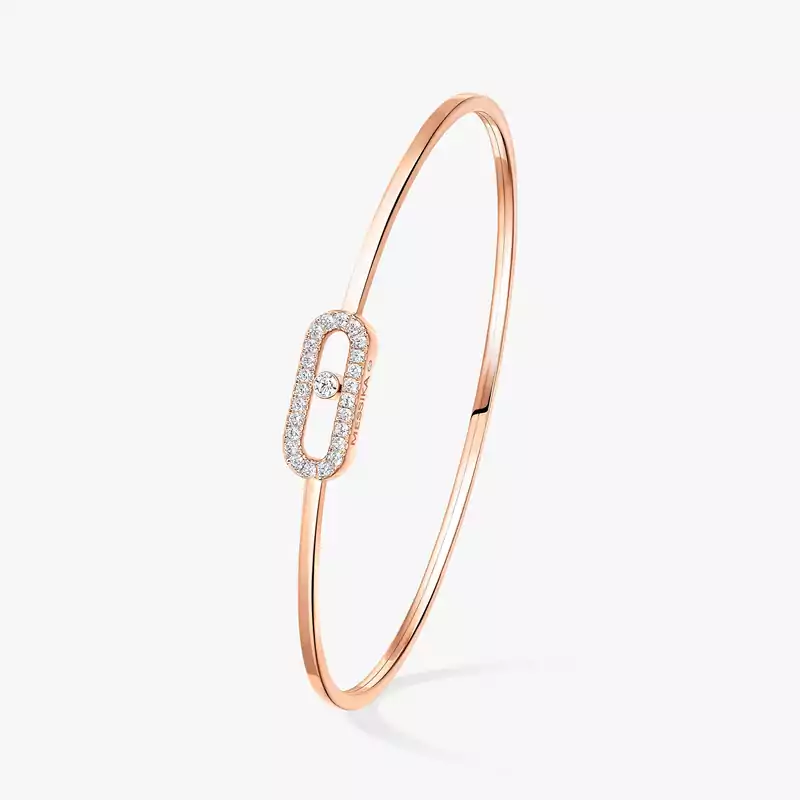 Move Uno密镶钻石弹性细手镯 Pink Gold Diamond For Her Bracelet 11134-PG