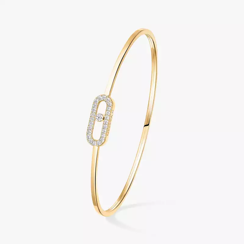 Move Uno密镶钻石弹性细手镯 Yellow Gold Diamond For Her Bracelet 11134-YG