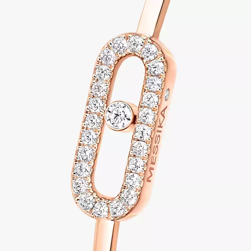 Move Uno密镶钻石弹性细手镯 Pink Gold Diamond For Her Bracelet 11134-PG