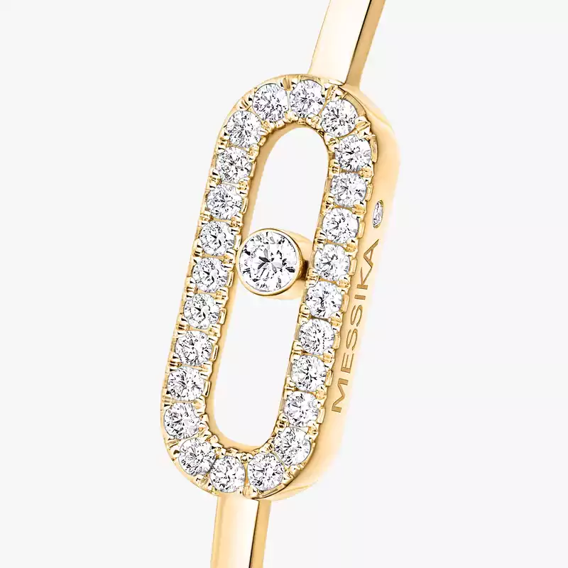 Move Uno密镶钻石弹性细手镯 Yellow Gold Diamond For Her Bracelet 11134-YG