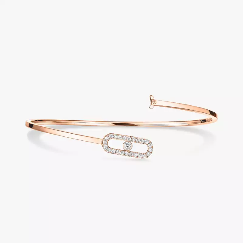 Move Uno密镶钻石弹性细手镯 Pink Gold Diamond For Her Bracelet 11134-PG