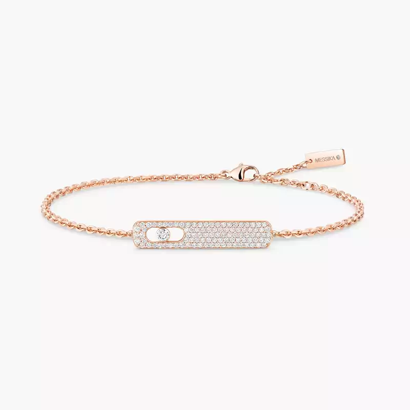 My First Diamond Pavé  Pink Gold For Her Diamond Bracelet 07535-PG