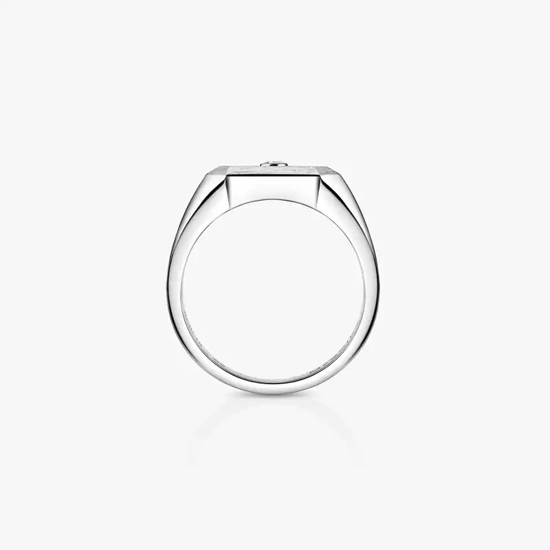 Move Titanium天然钛金印章戒指 Natural Titanium Diamond For Him Ring 13771-TN
