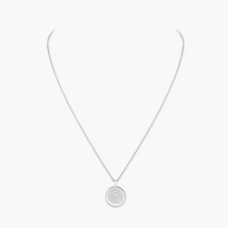 Lucky Move系列密镶钻石中号款 白金 钻石  她的珍礼 项链 07395-WG