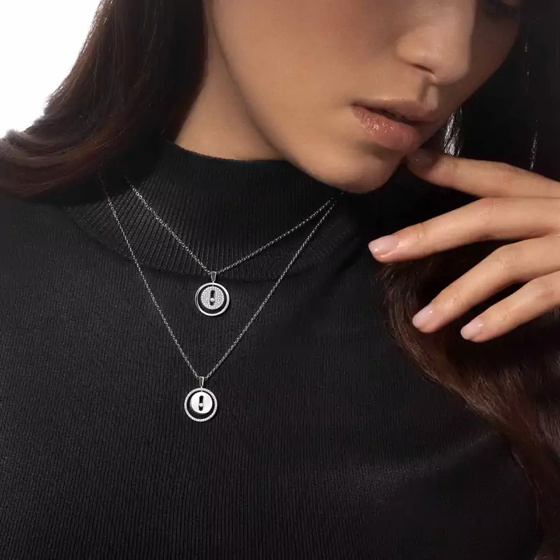 Lucky Move系列小号款 白金 钻石  她的珍礼 项链 07396-WG