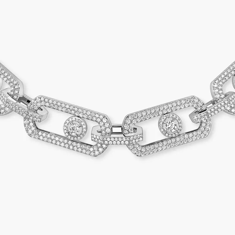 So Move 3-row Pavé White Gold For Her Diamond Necklace 13751-WG