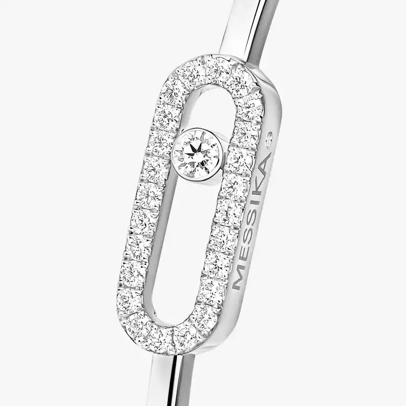 Move Uno密镶钻石弹性细手镯 中号款 White Gold Diamond For Her Bracelet 12057-WG