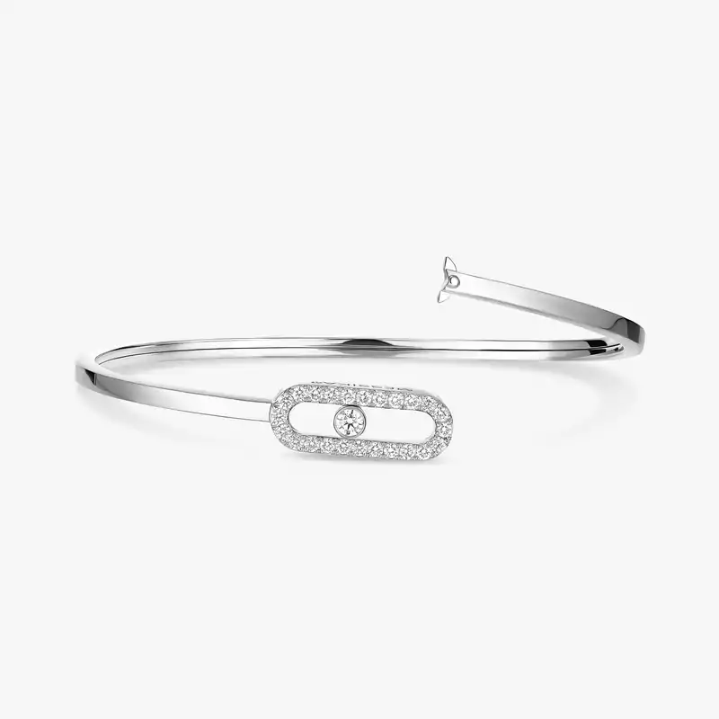 Move Uno密镶钻石弹性细手镯 中号款 White Gold Diamond For Her Bracelet 12057-WG