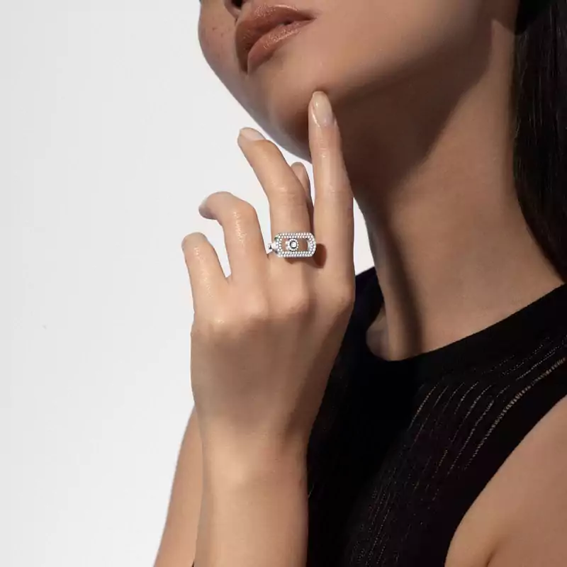 So Move密镶钻石珠宝作品 White Gold Diamond For Her Ring 12937-WG