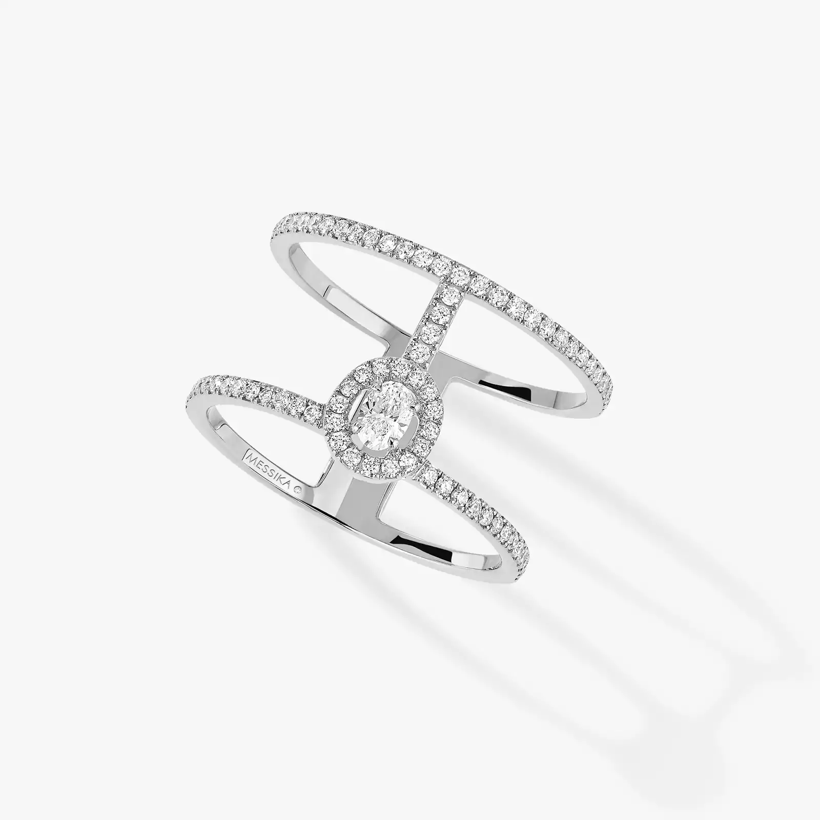 Glam'Azone密镶双圈 White Gold Diamond For Her Ring 05237-WG