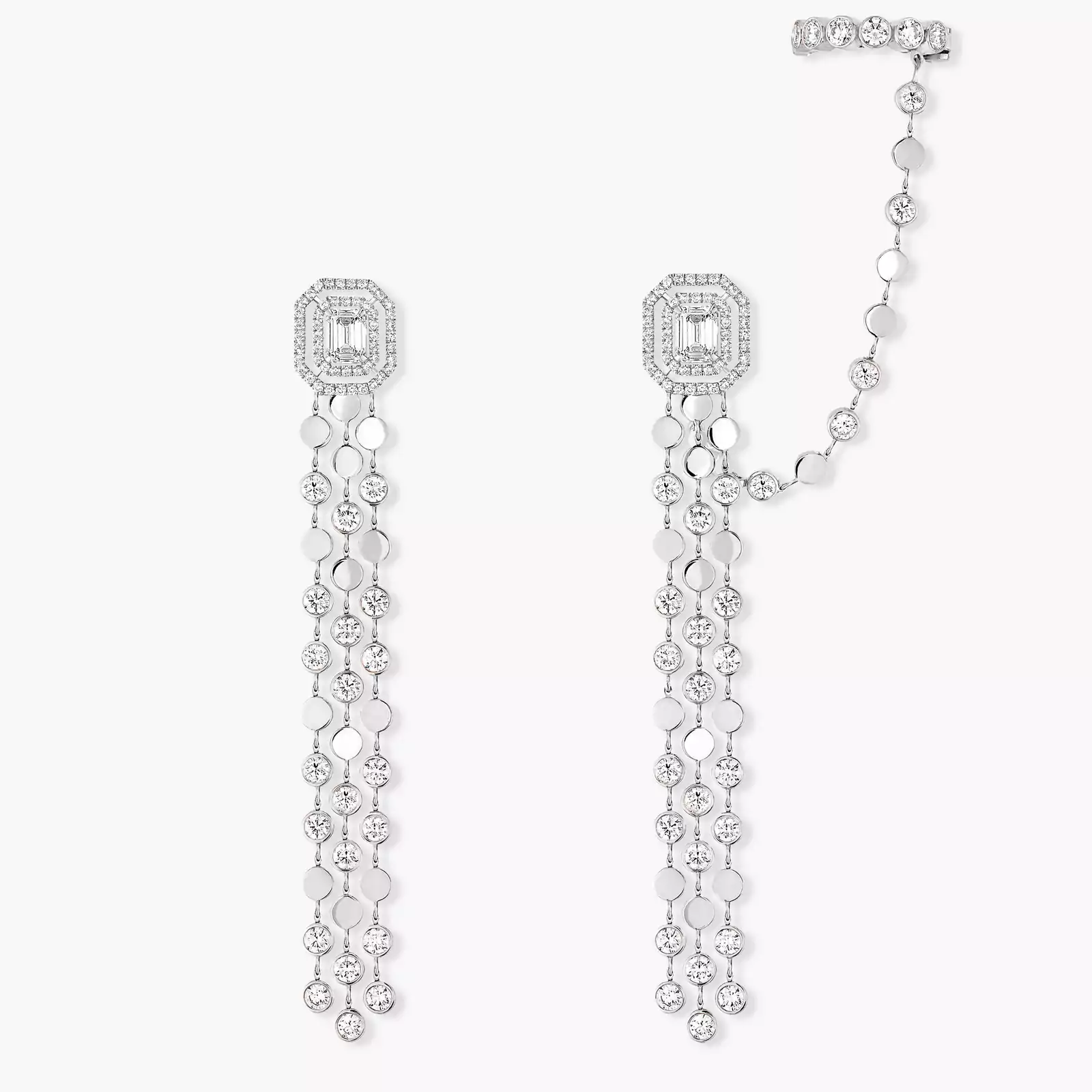 Earrings For Her White Gold Diamond D-Vibes Multi-Row earrings 12432-WG
