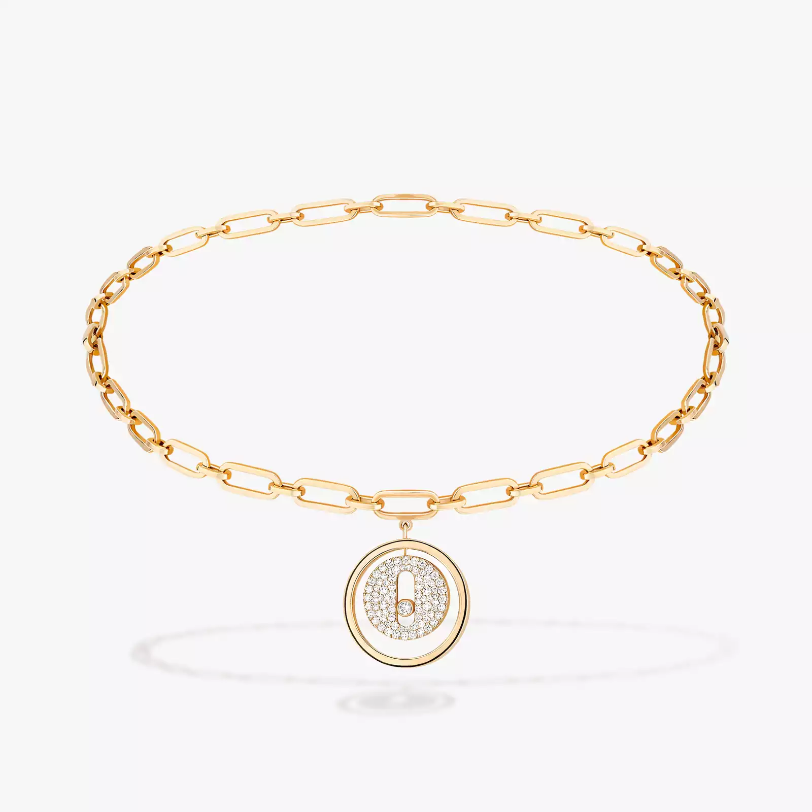 Lucky Move Diamond Pavé Ankle Bracelet Yellow Gold For Her Diamond Bracelet 12151-YG