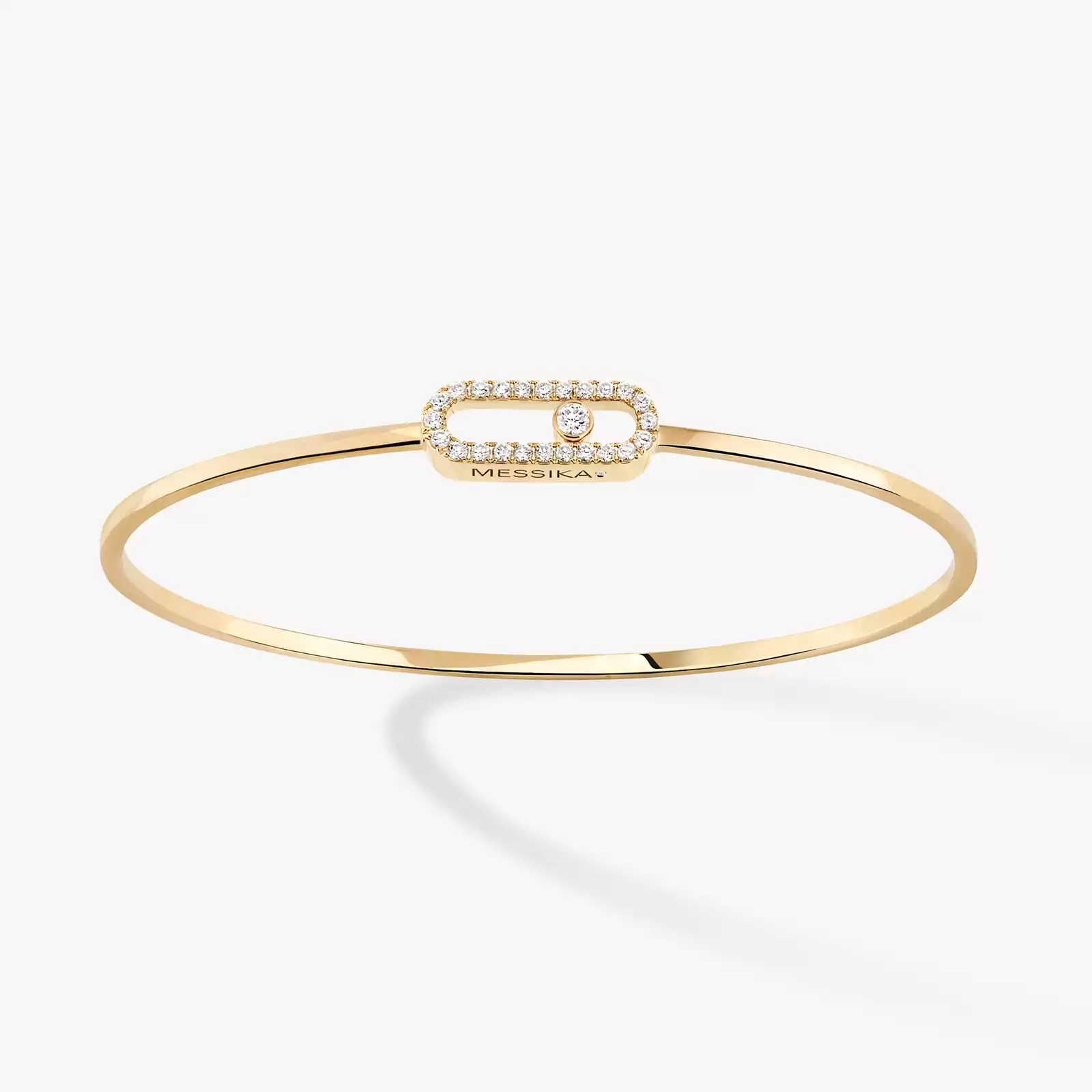 Move Uno密镶钻石弹性细手镯 中号款 Yellow Gold Diamond For Her Bracelet 12057-YG