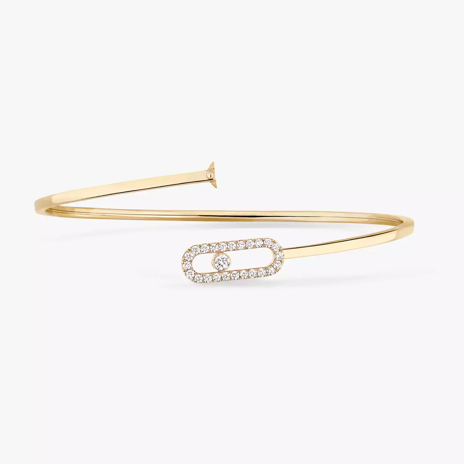 Move Uno密镶钻石弹性细手镯 中号款 Yellow Gold Diamond For Her Bracelet 12057-YG