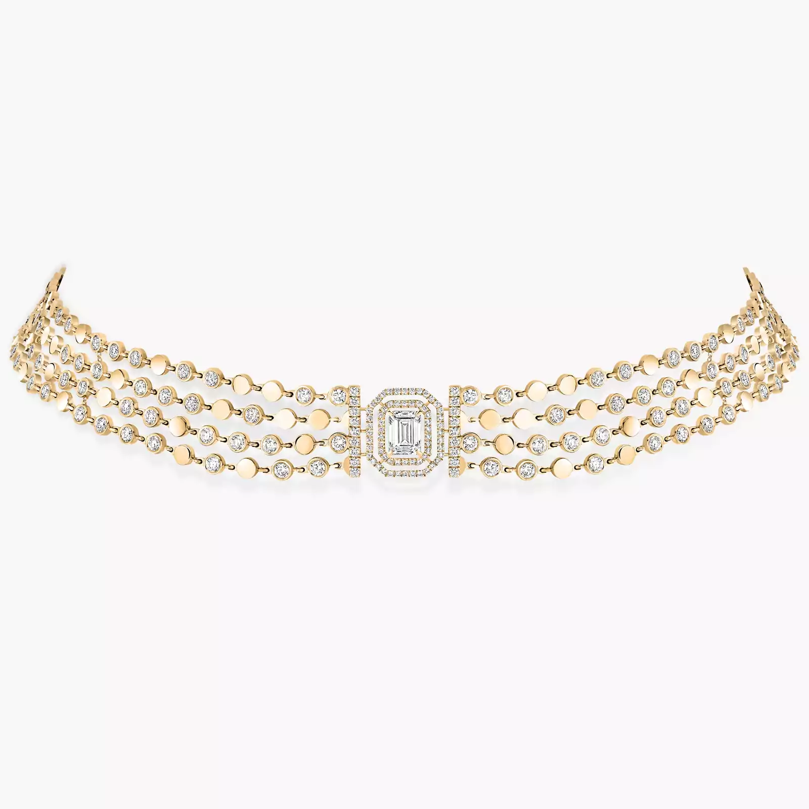 Collar Mujer Oro amarillo Diamante Collar D-Vibes Multicadenas 12434-YG