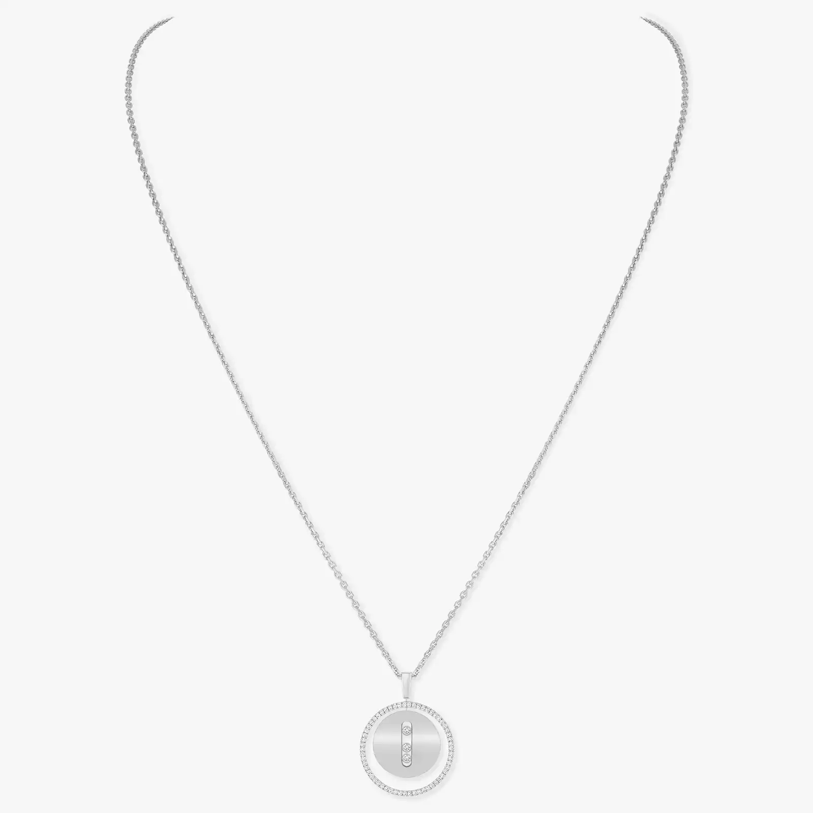Lucky Move中号款 白金 钻石  她的珍礼 项链 07394-WG