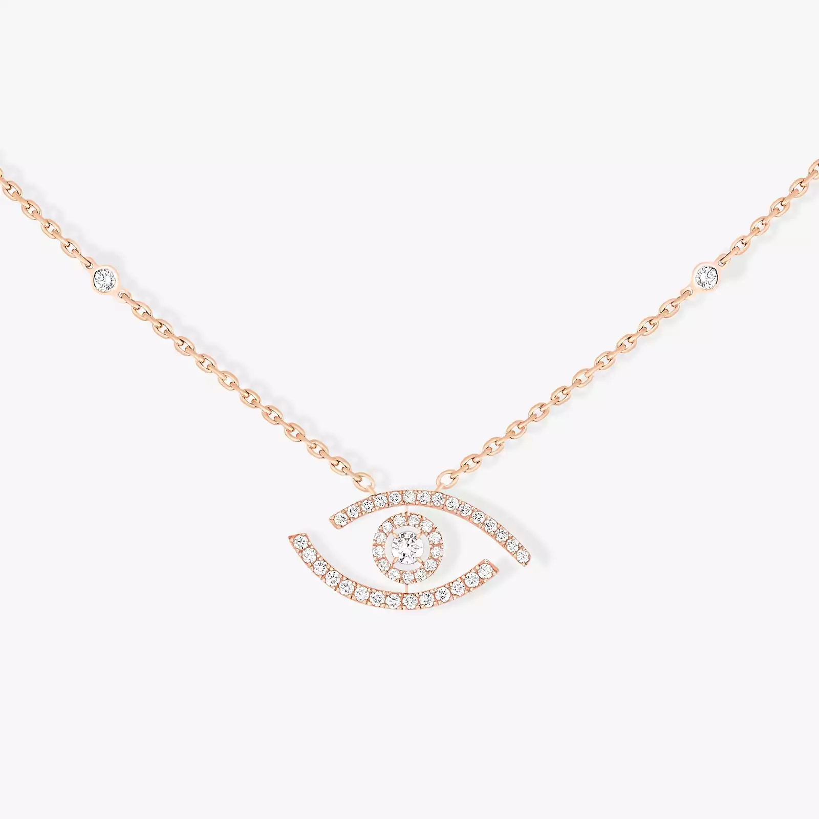 Lucky Eye Pavé Pink Gold For Her Diamond Necklace 07525-PG