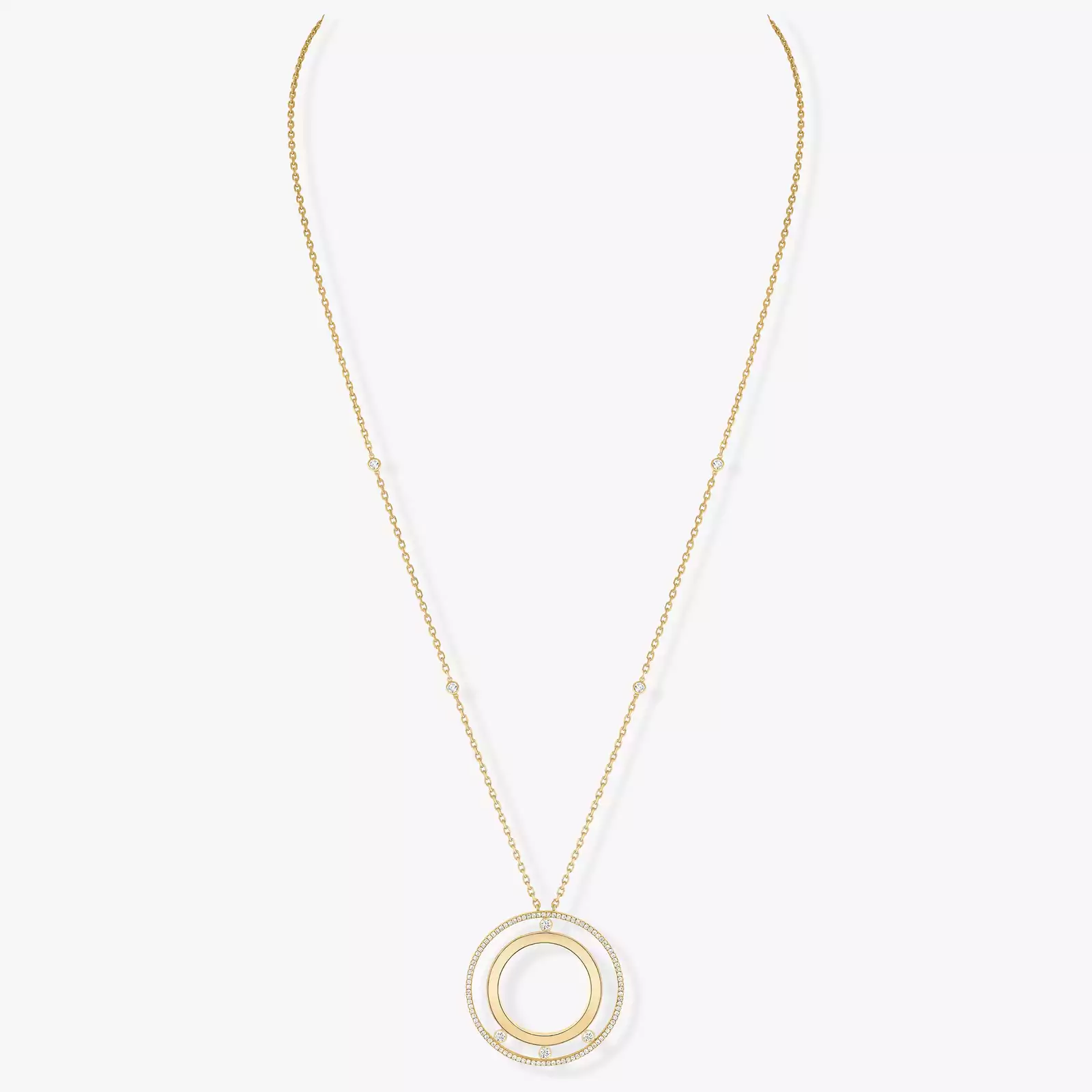 Collar Mujer Oro amarillo Diamante Collar largo Move Romane 11169-YG