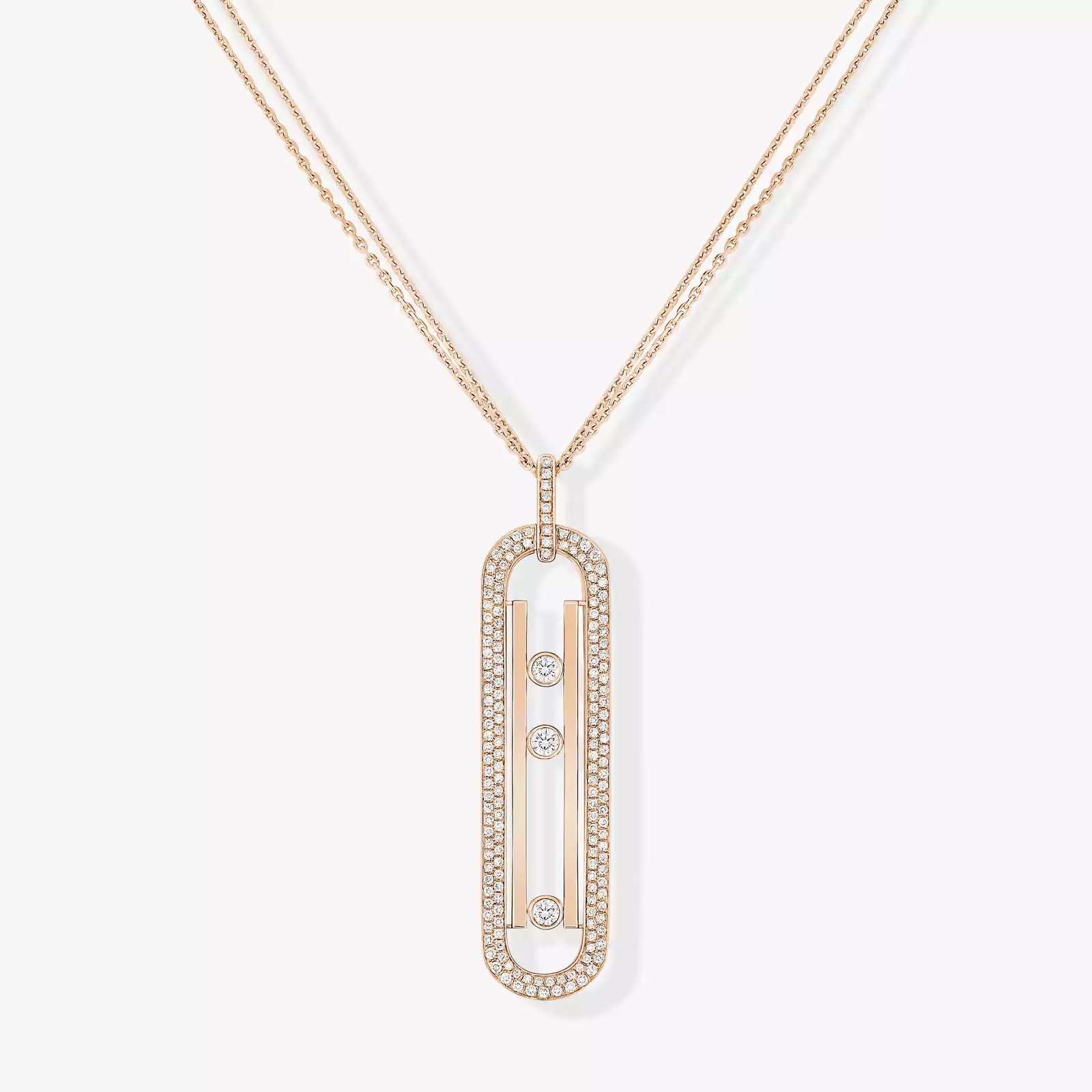 Move 10th Anniversary  Pink Gold For Her Diamond Necklace 07228-PG