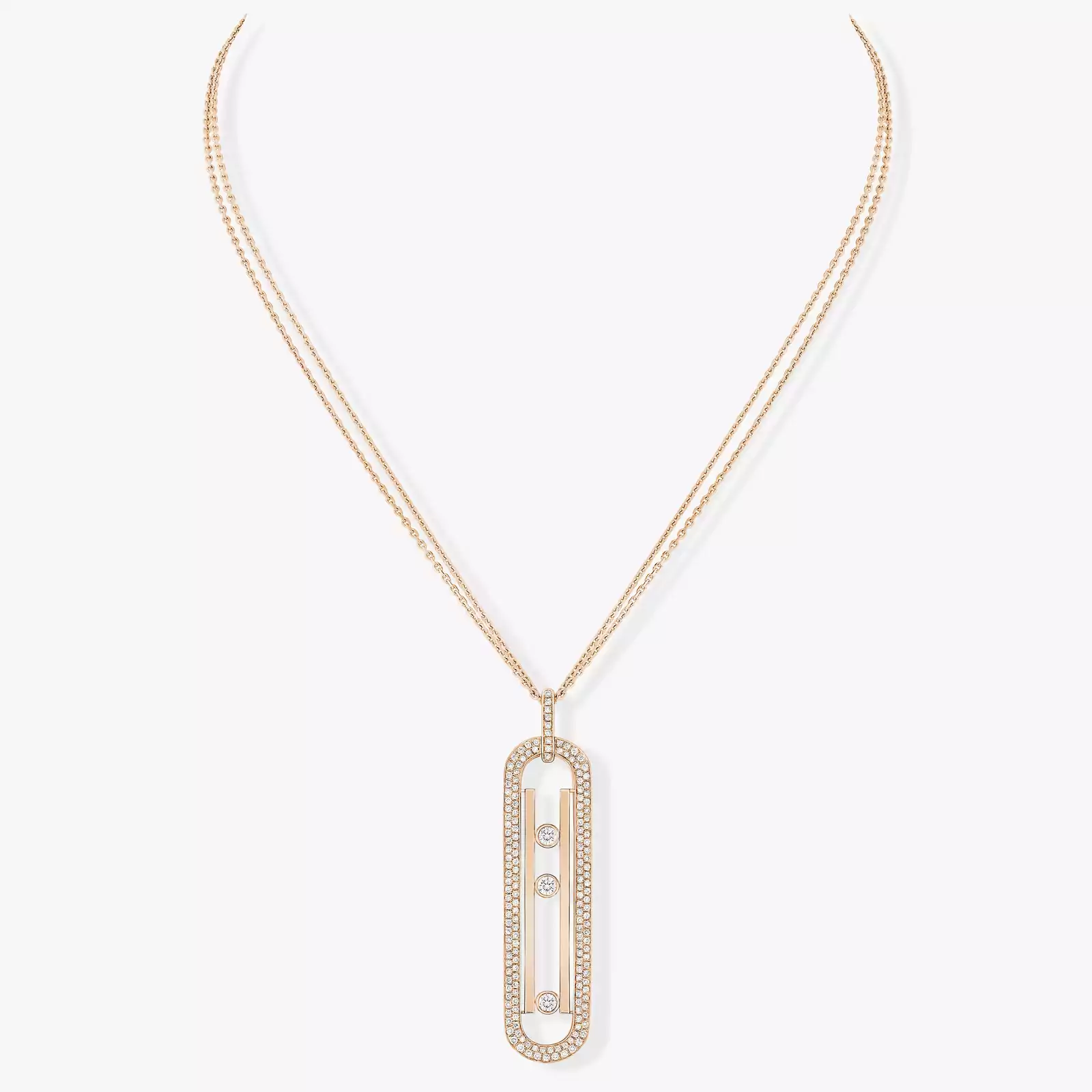 Move 10th Anniversary  Pink Gold For Her Diamond Necklace 07228-PG