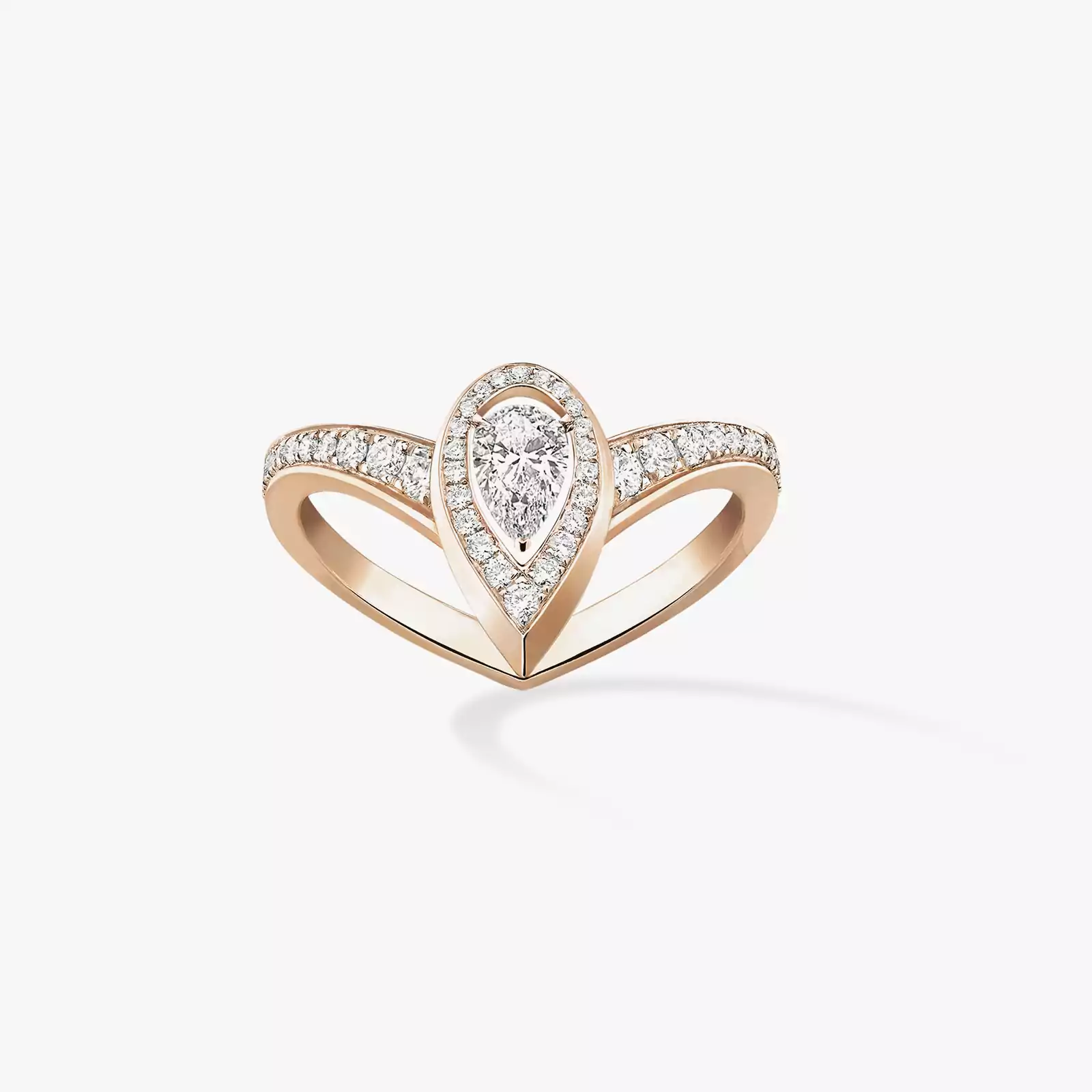 Fiery 0.10克拉 Pink Gold Diamond For Her Ring 12086-PG