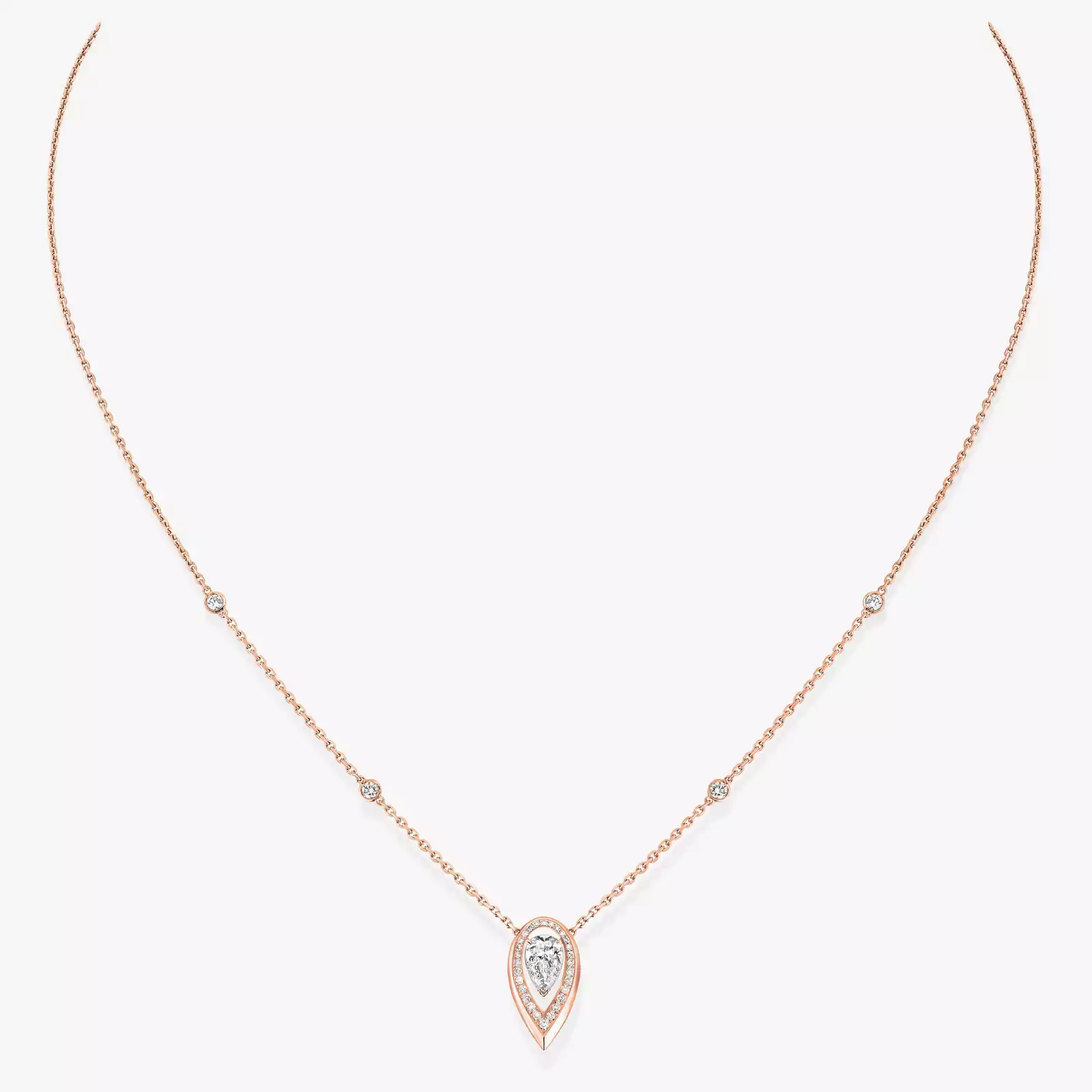 Fiery 0.25ct Pink Gold For Her Diamond Necklace 13239-PG