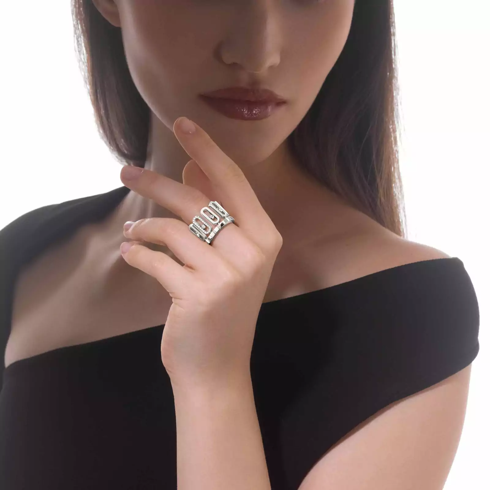 Anillo Mujer Oro blanco Diamante Move Iconica 12741-WG