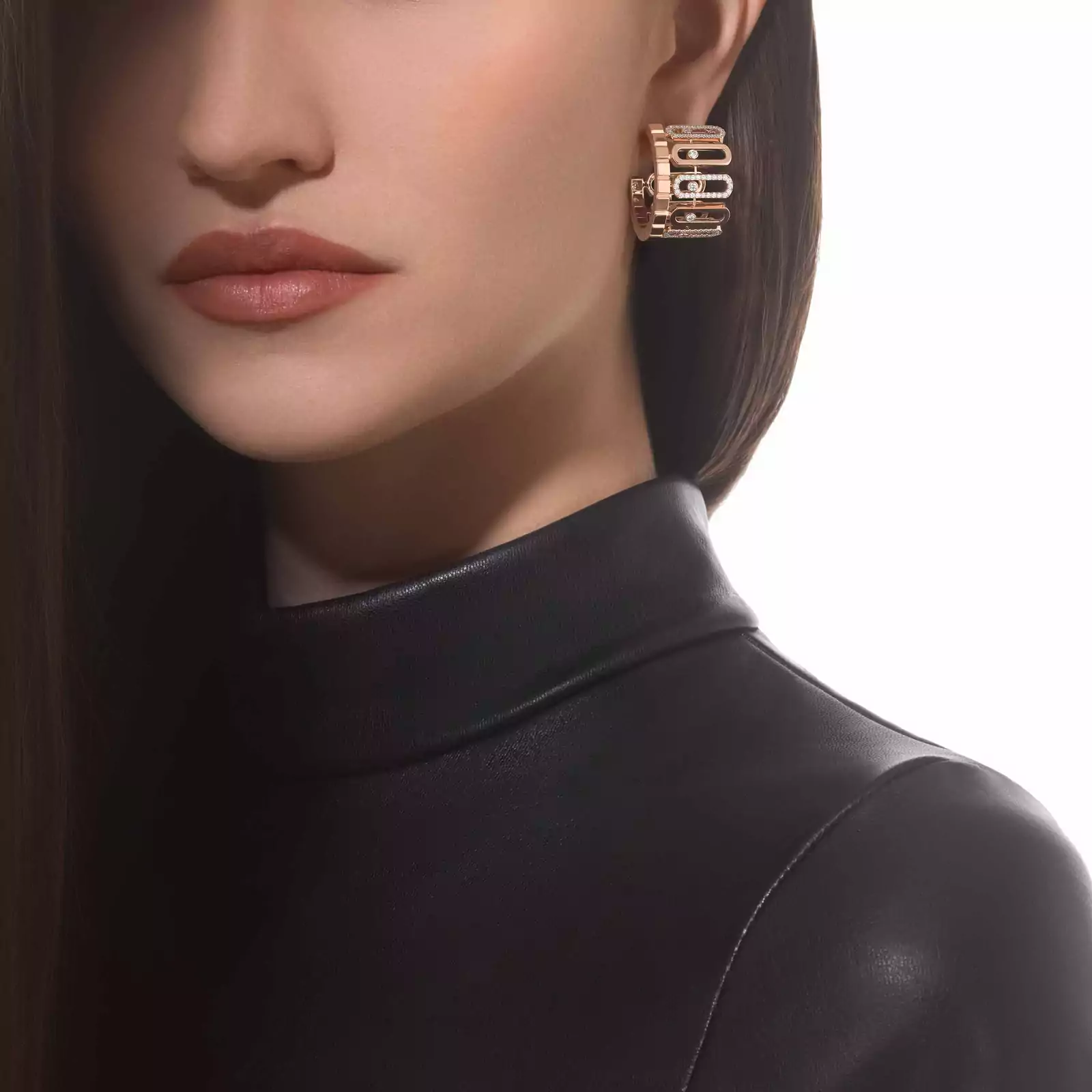 الأقراط امرأة ذهب وردي الماس Move Iconica 12743-PG