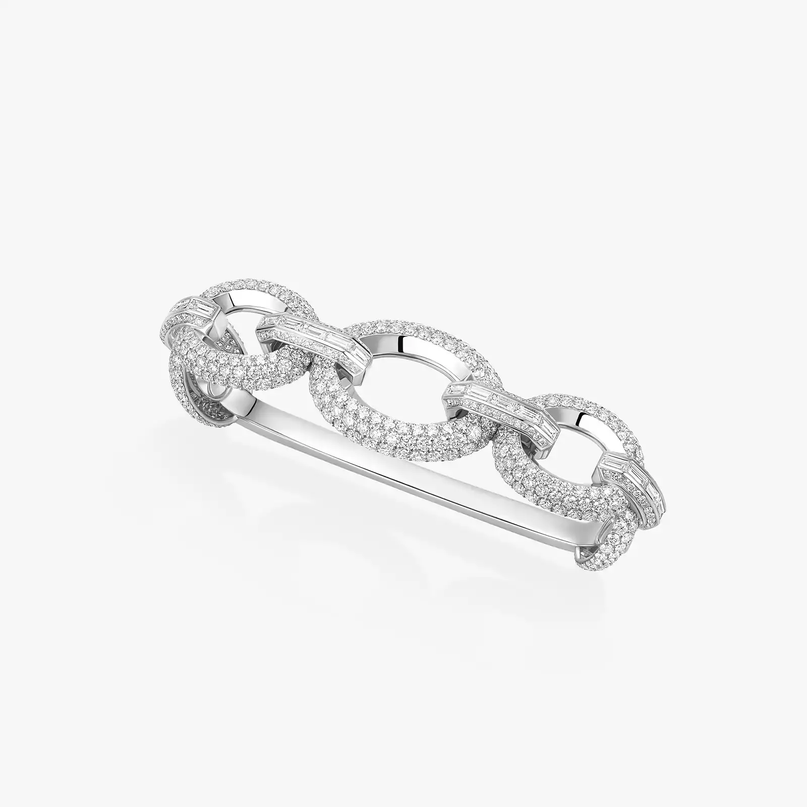 Anillo Mujer Oro blanco Diamante Groove 3 dedos 13499-WG