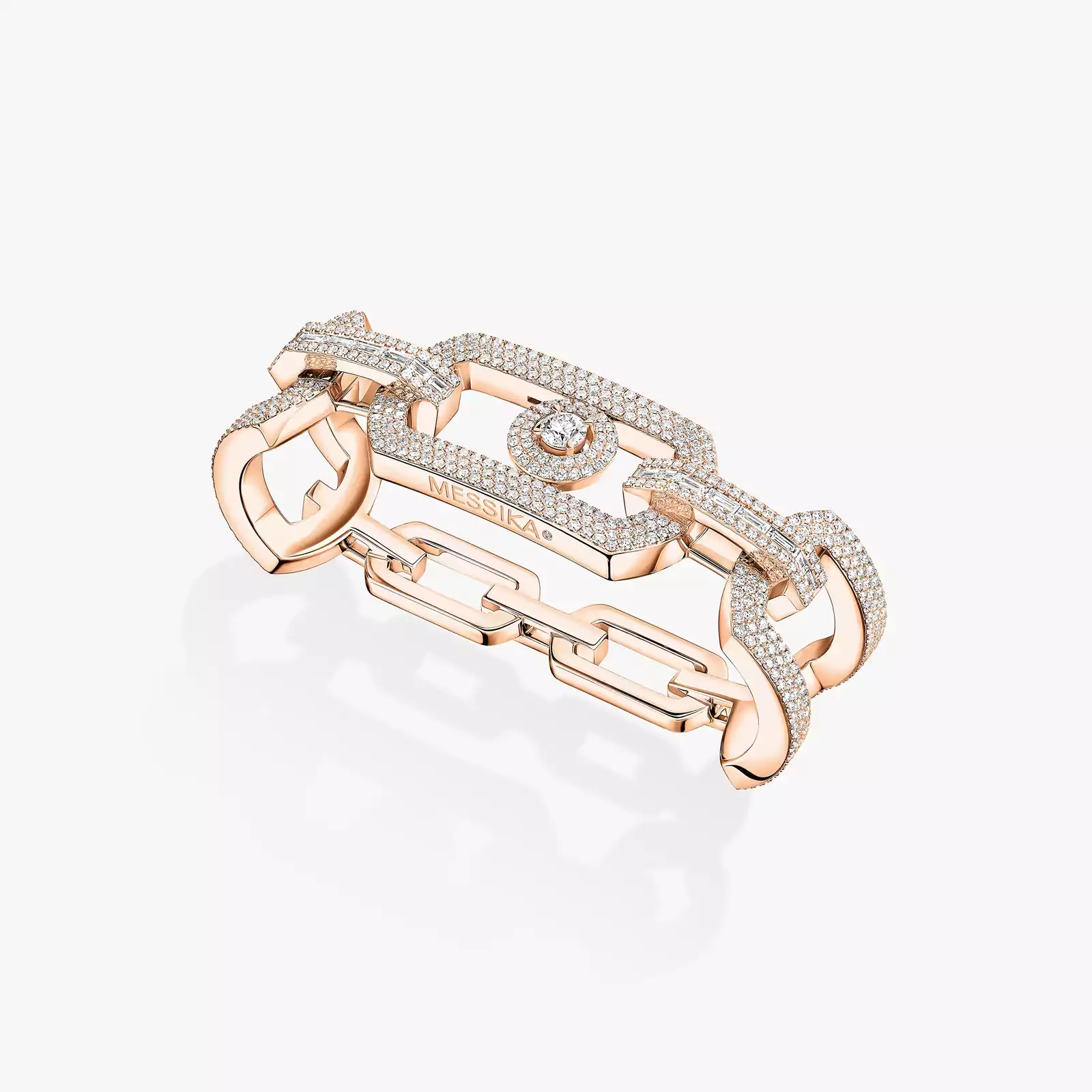 Bague Femme Or Rose Diamant So Move Max 3 doigts Pavée 14242-PG